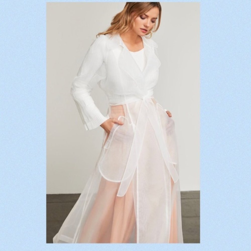 Beautiful White Sheer Trench Coat